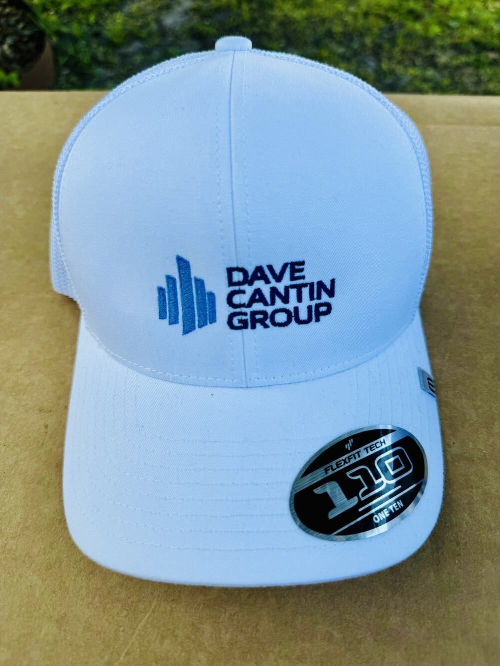 Flexfit 110 White Trucker Hat Adjustable Mesh Snapback Dave Cantin